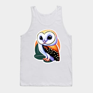 cute owl on leaf sticker Tank Top